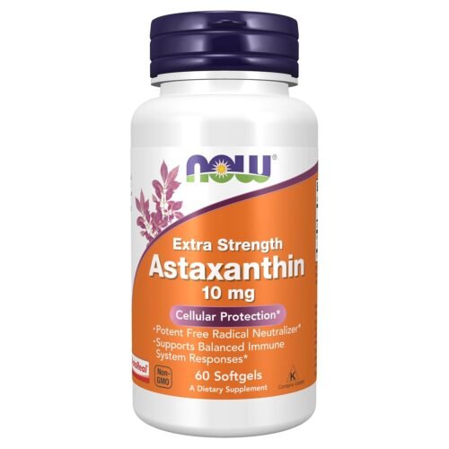 NOW Foods Supplements, Astaxanthin 10mg, Extra Strength,derived from Non-GMO Haematococcus Pluvialis Microalgae and has naturally occurring Lutein, Canthaxanthin and...