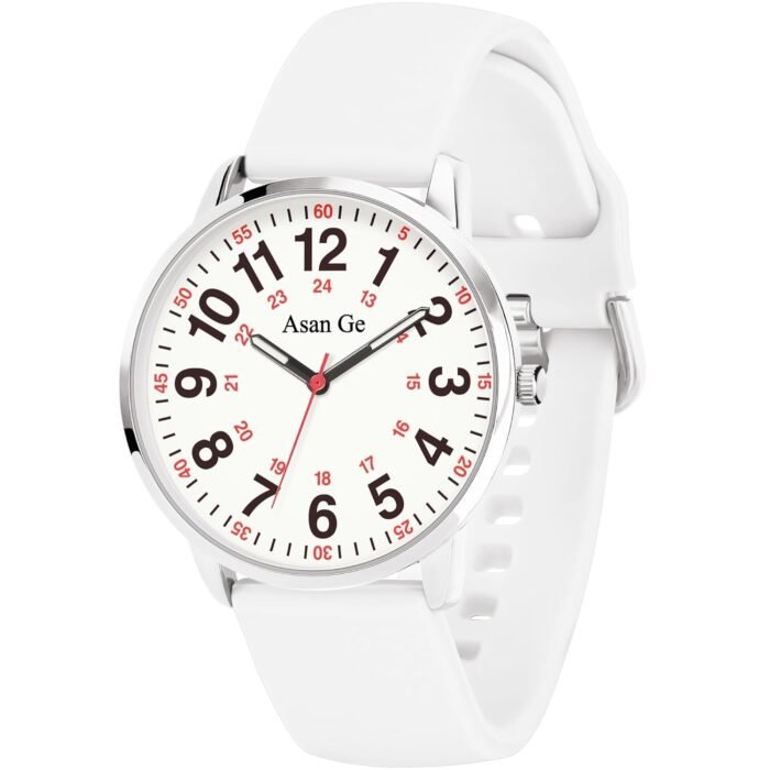 Nurse Watch for Nurse Medical Professionals Students Doctors Women Men Waterproof Watch 24 Hour Military Time Luminouse Easy to Read Dial with Second Hand