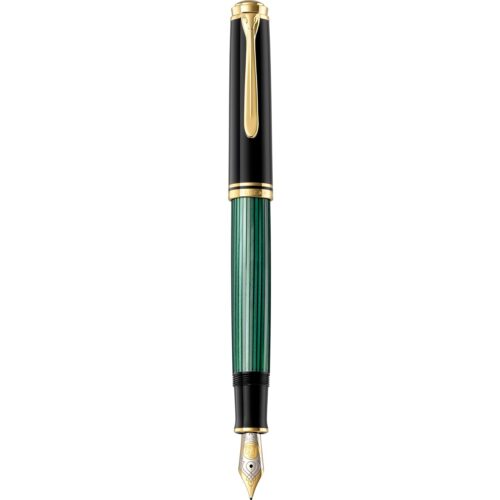 Pelican M800 EF Fountain Pen, Extra Fine Point, Green Stripe, Souverane