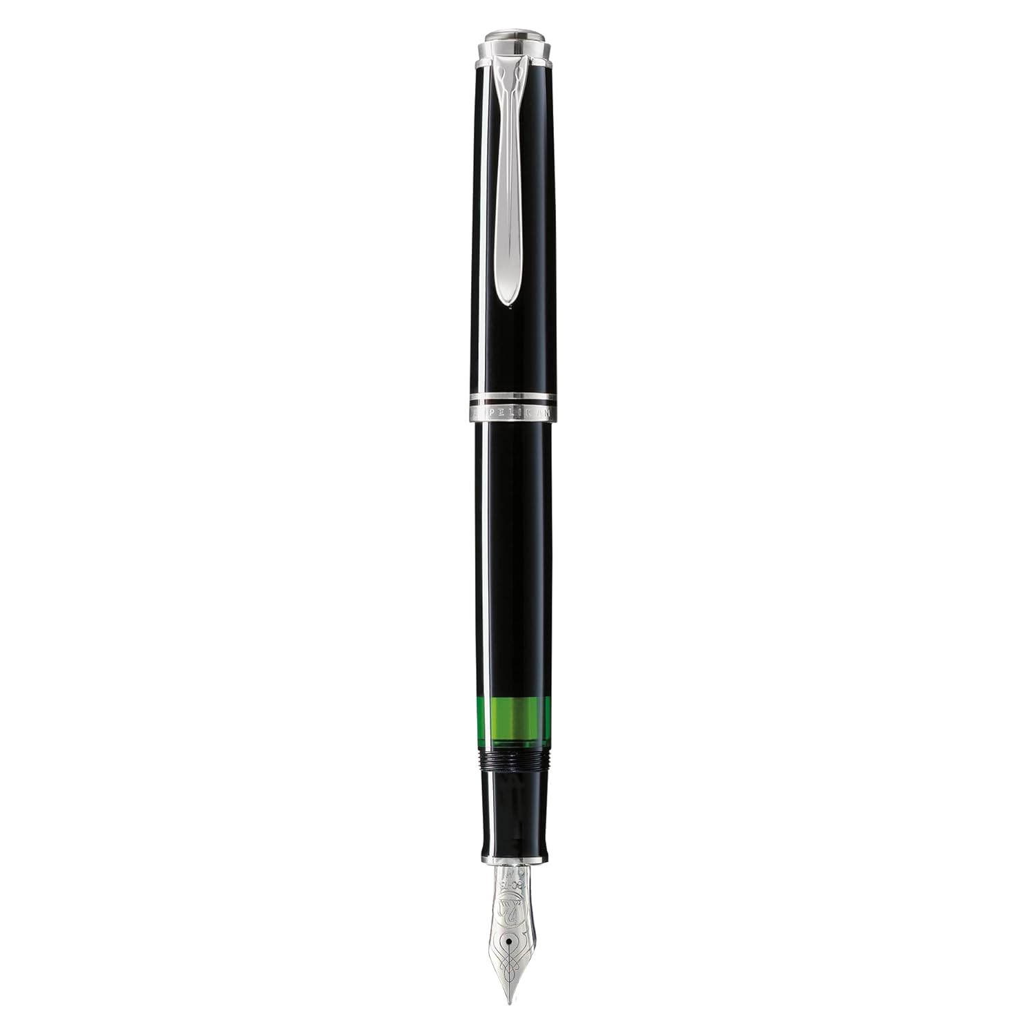 Pelikan M 805 Souveraen 805 Fountain Pen Pen tip in completely rhodium plated white gold Pennino EF Black