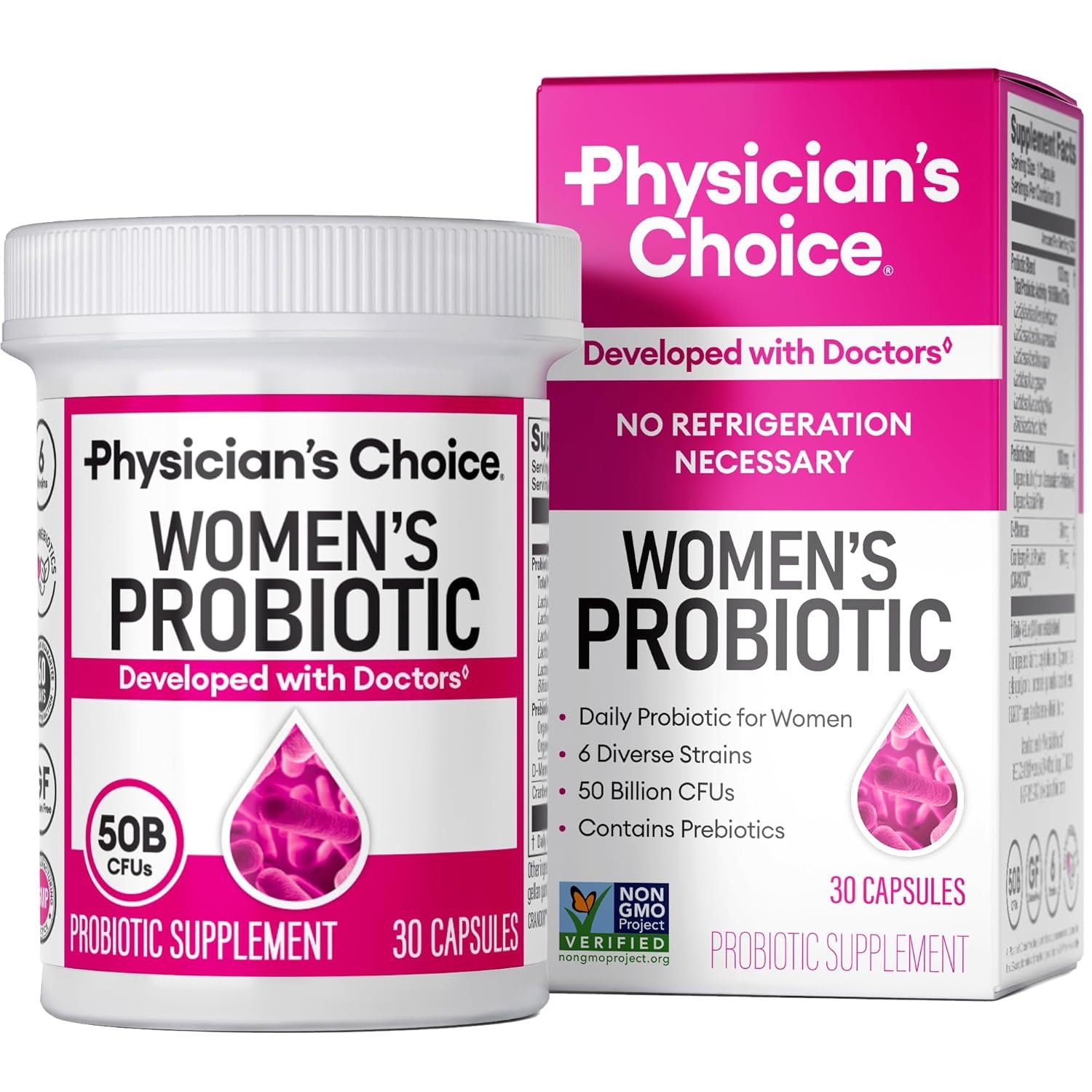 Physician’s CHOICE Probiotics for Women – PH Balance, Digestive, UT, & Feminine Health – 50 Billion CFU – 6 Unique Strains for Her – Organic Prebiotics, Cranberry Extract+ -…
