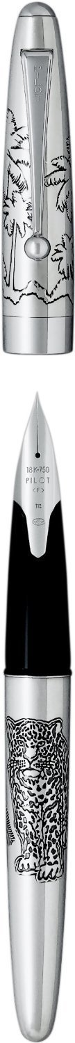 PILOT Namiki Sterling Collection Fountain Pen, Limited Edition Jaguar Design Barrel, Broad Nib (60689)