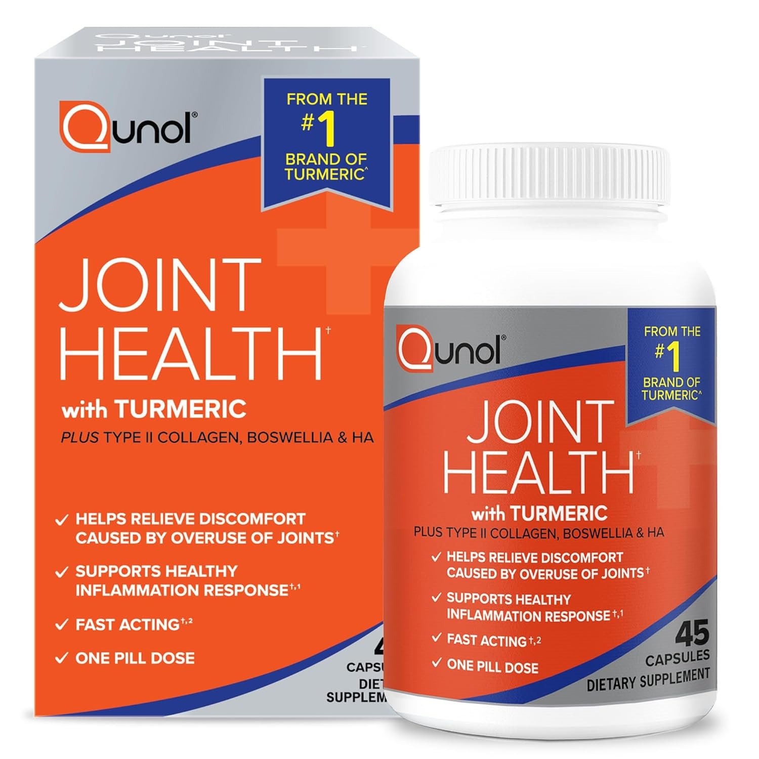 Qunol 5-in-1 Joint Support Supplement, Fast Acting, One Pill Dose, Support Healthy Inflammation Response & Discomfort Caused by Overuse of Joints, Alternative to Glucosamine…