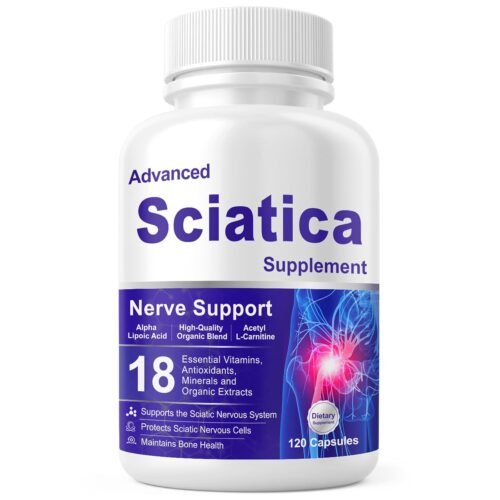 Sciatic Pain Relief Devices-Nerve Relief, Sciatica Ease Supplements with Alpha Lipoic Acid & Vitamin B Complex, 18 in 1 Premium Capsules-Maintain Bone Health, 120 Count