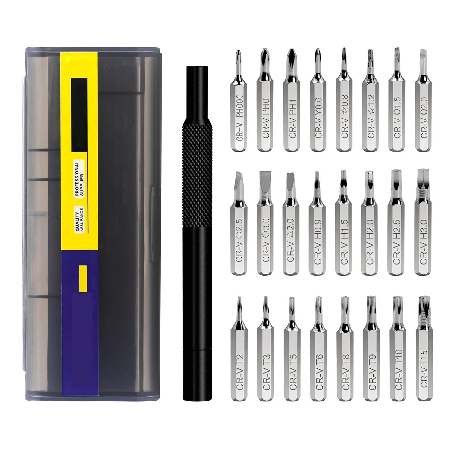 Small Screwdriver Set with Case, 25 in 1 Magnetic Tiny Screwdriver Kit Electronics, Precision Mini Torx Bits Set for Computer, Phone, Game Console, Eyeglasses, Wtaches, Jewelers