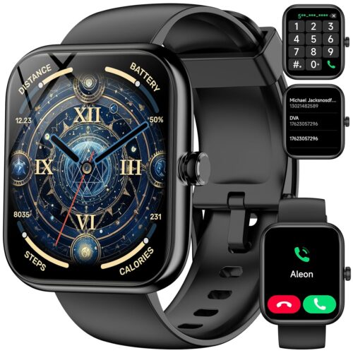 Smart Watch(Answer/Make Calls), 1.83" Smartwatch for Men Women Alexa Built-in, Fitness Tracker with IP68 Waterproof, 100+ Sport Mode Activity Tracker, Heart Rate Sleep Monitor,...