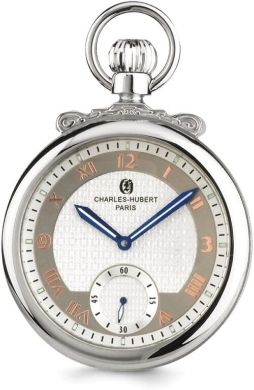 Sonia Jewels Charles Hubert Finish Off-White Dial Open Face Pocket Watch 14.5"