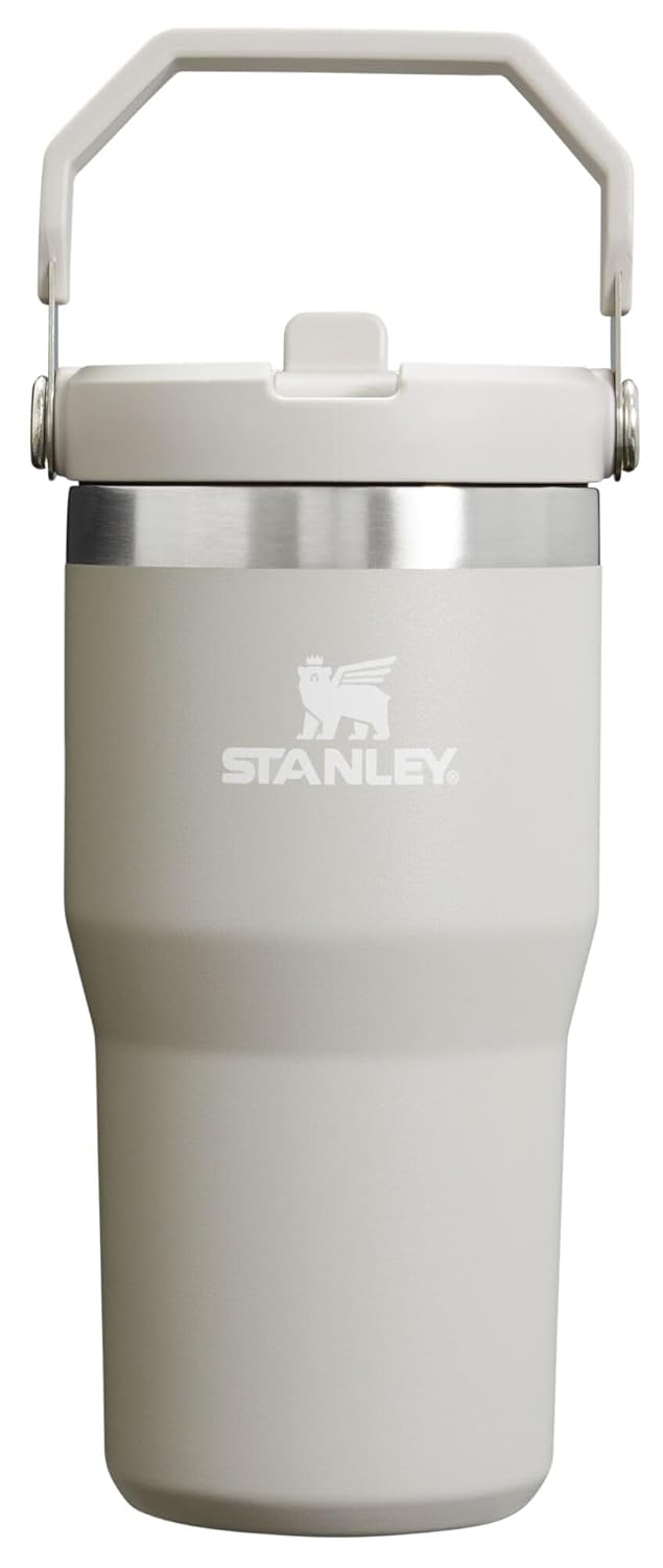 Stanley IceFlow Flip Straw Tumbler with Handle 20 oz | Twist On Lid and Flip Up Straw | Leak Resistant Water Bottle | Insulated Stainless Steel |BPA-Free | Ash