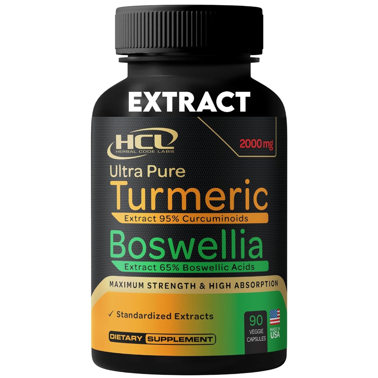 Turmeric Boswellia Extract Supplement 2000 mg – Extra Strength Boswellia Serrata with Turmeric Curcumin – 95% Curcuminoids and 65% Boswellic Acid – Standardized High Potency -…