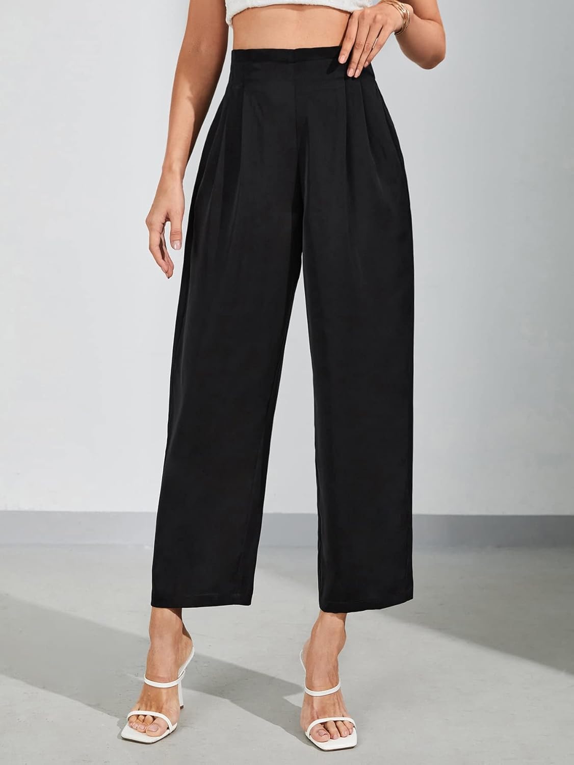 Women High Waist Straight Leg Pants