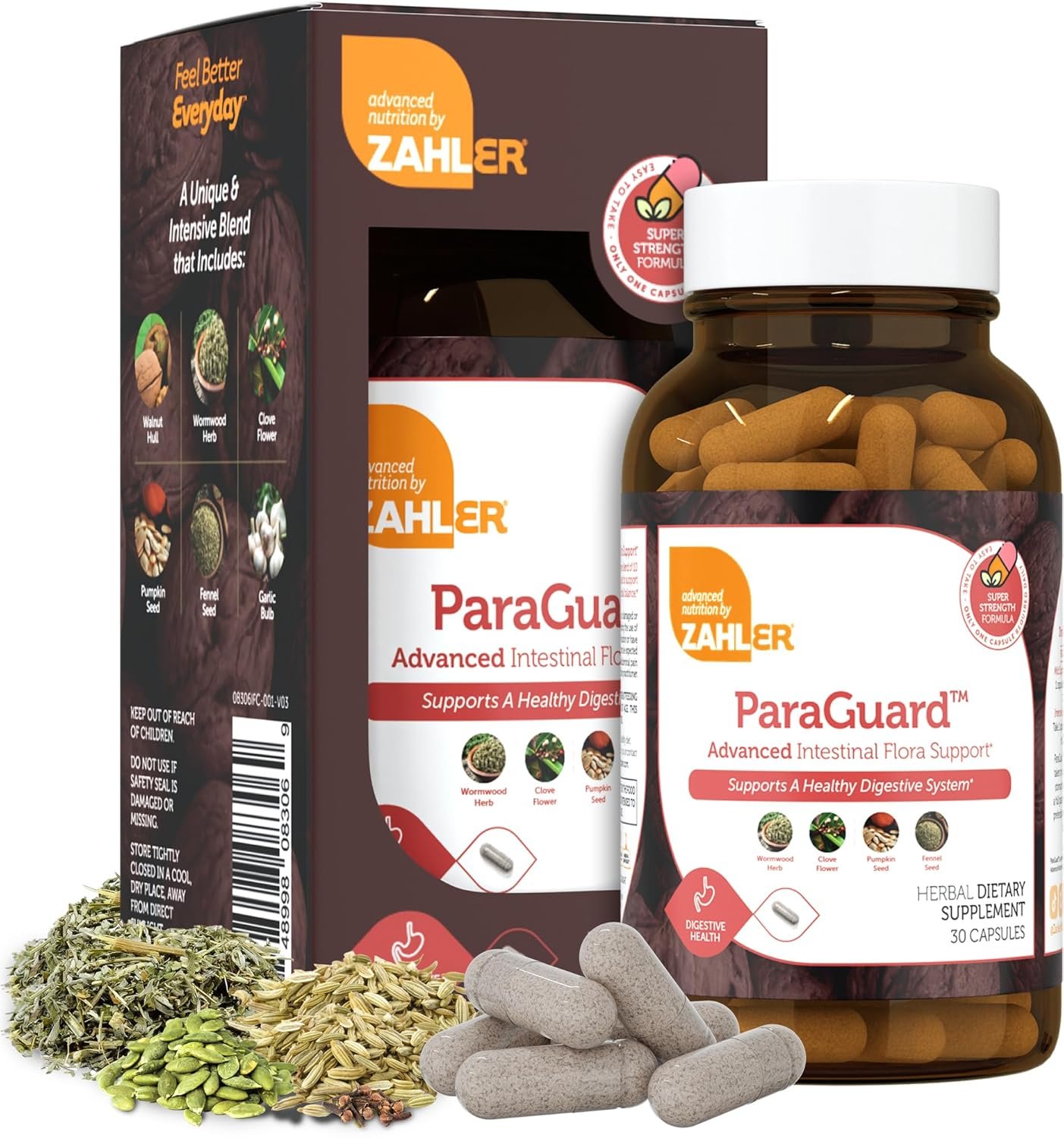 Zahler – ParaGuard Capsules – Gut Health Supplement – Formula has Wormwood, Garlic Bulb, Pumpkin Seed, Clove & More – Natural Support for Humans – Certified Kosher 30 Count
