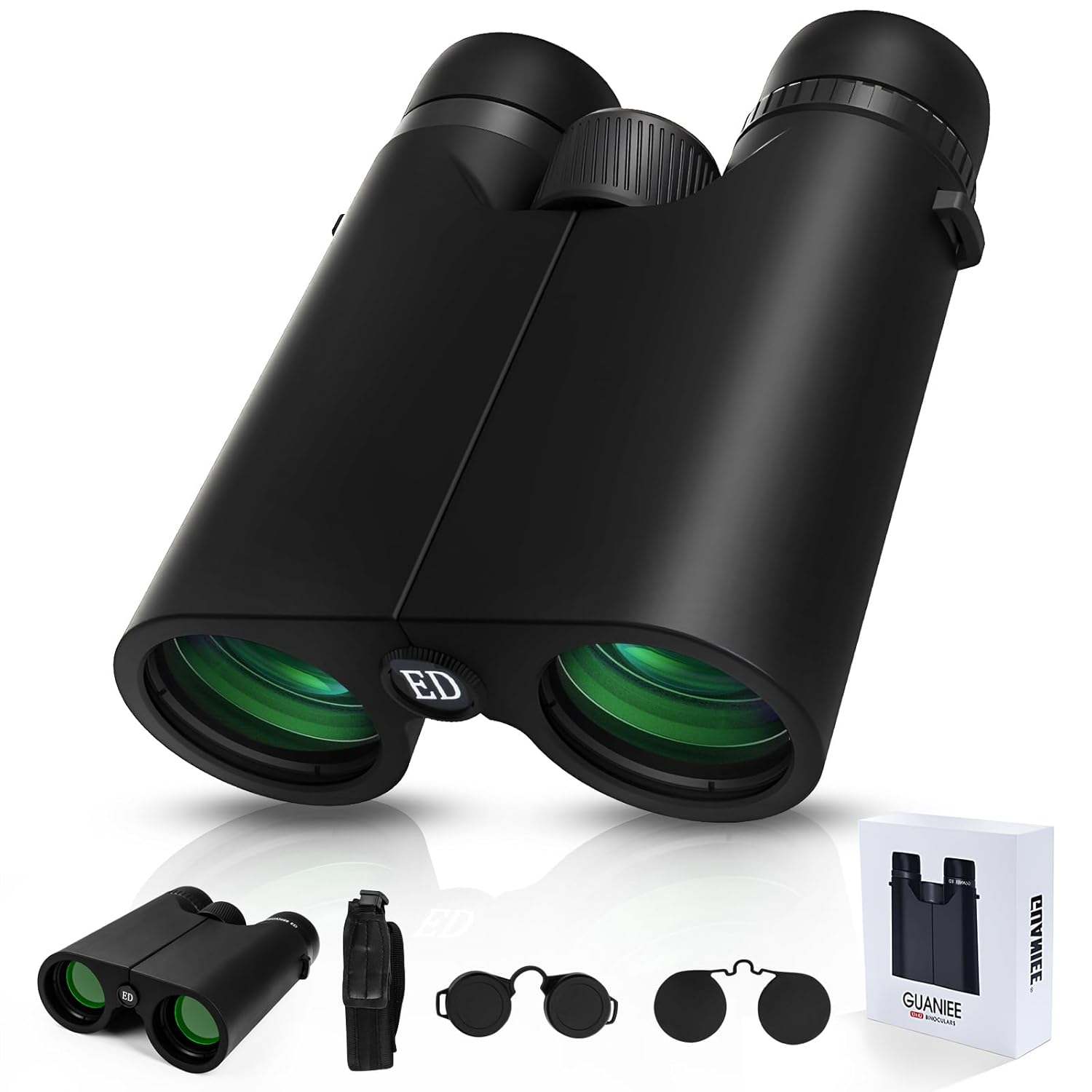 10×42 Binoculars for Adults High Powered Compact Binoculars with Low Light Night Vision for Bird Watching Hunting Travel Outdoor Sports, Easy to Focus