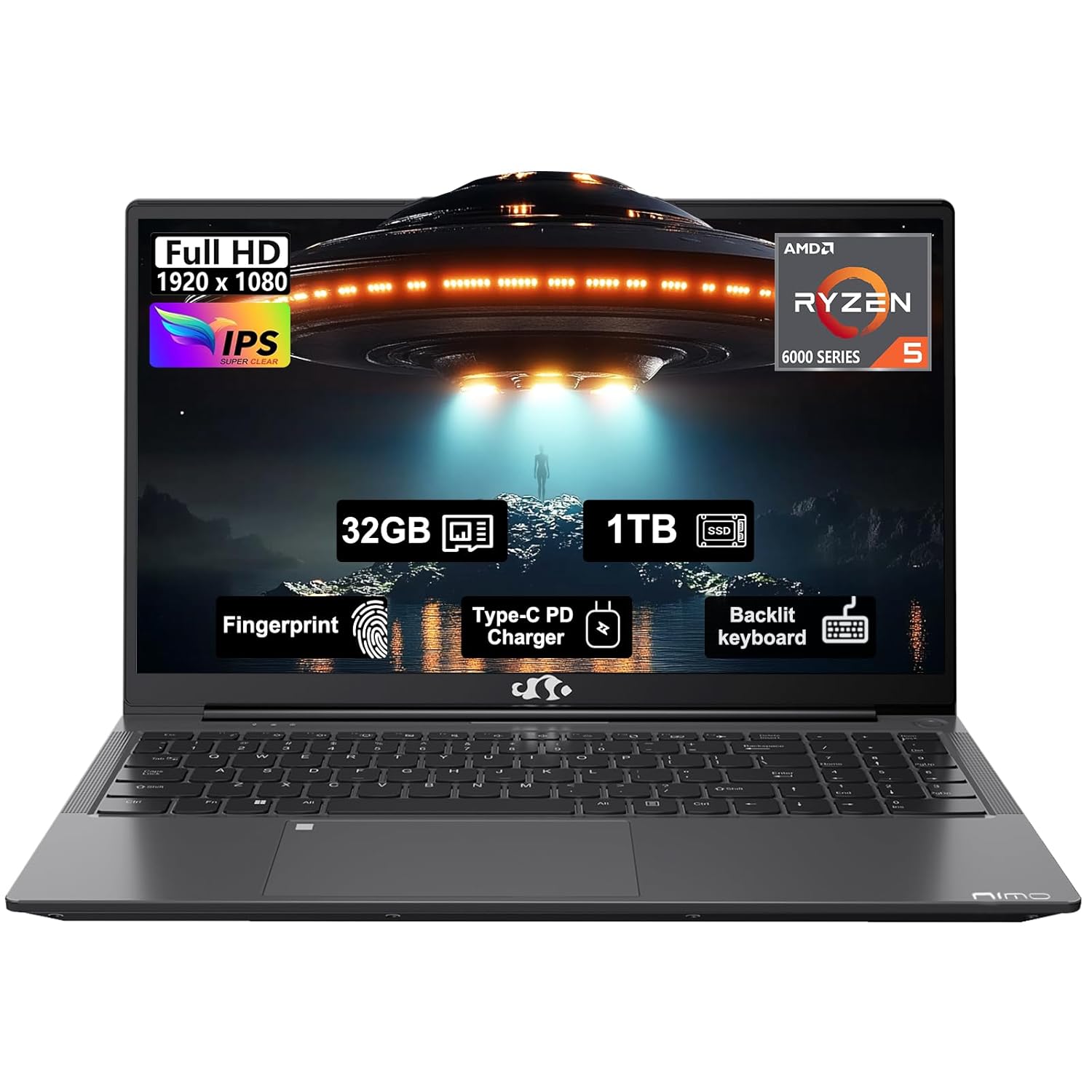 15.6 Business-gaming-Laptop, 6-Cores AMD Ryzen 5 6600H 660M 6nm GPU, 32GB DDR5 1TB SSD(Beat i5-12450H up to 4.5GHz)100W Type-C FHD IPS Laptop-Computer with Fingerprint Backlit…