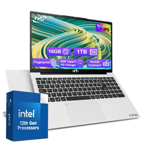 15.6-FHD-Laptop Student-Laptop, 16GB RAM 1TB SSD, Intel Pentium Quad-Core N100 Processor (Up to 3.4GHz) Backlit Keyboard Fingerprint WiFi 6 BT5.2 Business-Laptop, 2 Years...