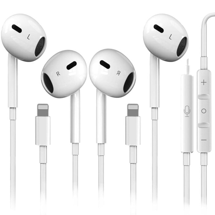 2 Pack for Wired /iPhone Headphones Earbuds with Built-in Microphone & Volume Control HiFi Stereo Nosie Reduction Earphones Compatible with iPhone 14 Max/13/12/11/XR/XS/X/8/7/SE...
