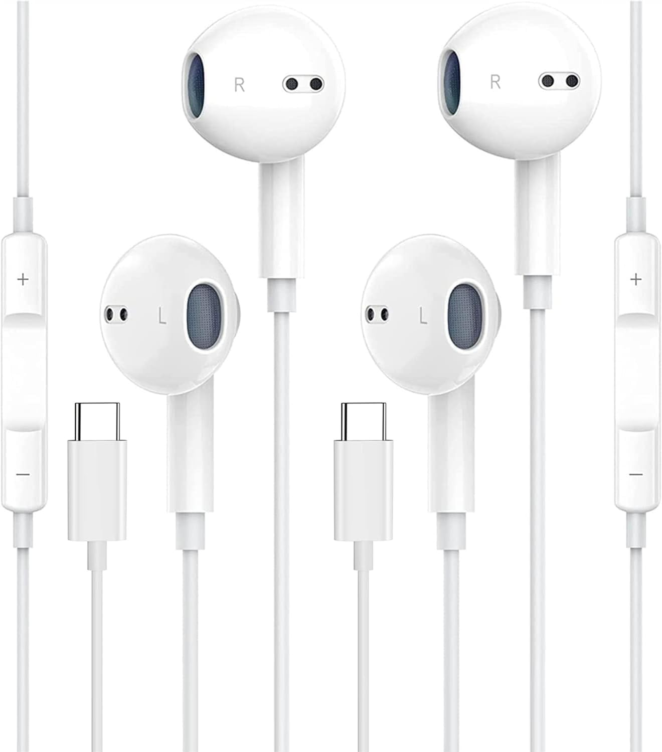 2 Pack USB C Headphones for iPhone 16/15 Earbuds USB C Wired Earphones with Mic & Remote Control Noise Cancelling for iPhone 16 pro, iPad Pro, Galaxy S23/S22/S21/S20/Ultra Note…