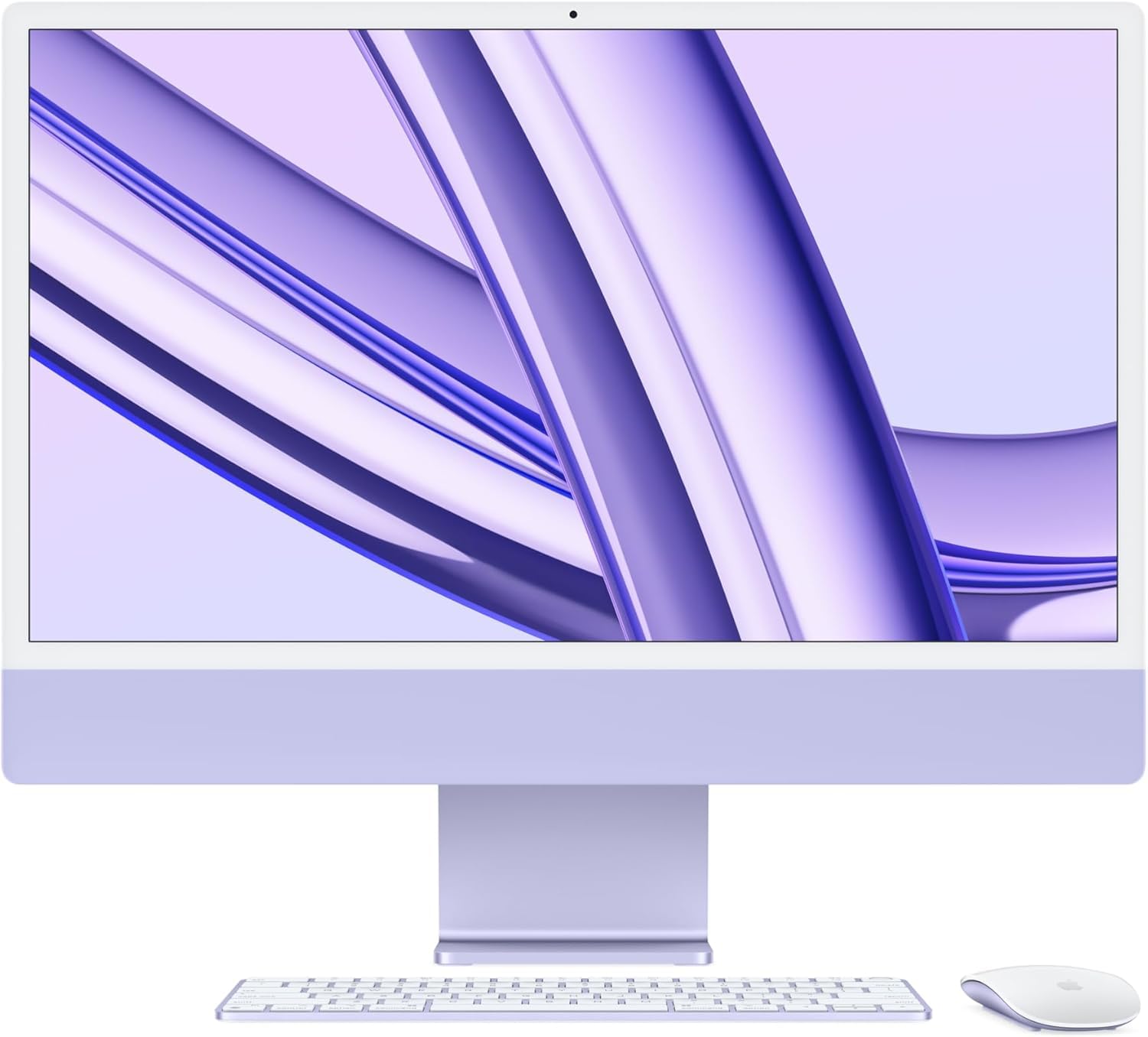 2023 Apple iMac with Apple M3 Chip (24-inch, 8GB RAM, 256GB SSD) (QWERTY English) Purple (Renewed Premium)