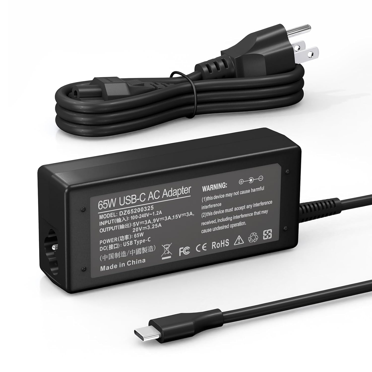 65W 45W USB C Chromebook Charger for HP, Dell, Lenovo, Samsung, Acer, Asus, Chromebook X360 11 13 14, HP Spectre X360 Lenovo Thinkpad Type C Power Supply Cord.