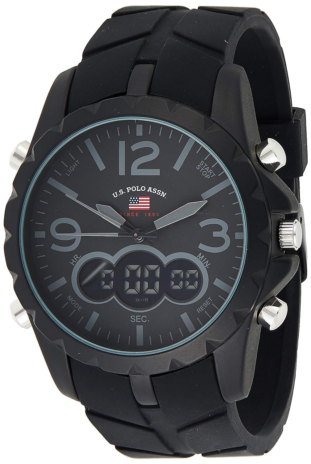 Accutime U.S. Polo Assn. Sport Men’s US9287 Watch with Black Rubber Band