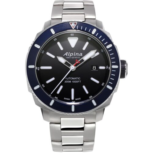 Alpina Men's AL-525LBN4V6B Seastrong Analog Display Swiss Automatic Silver Watch