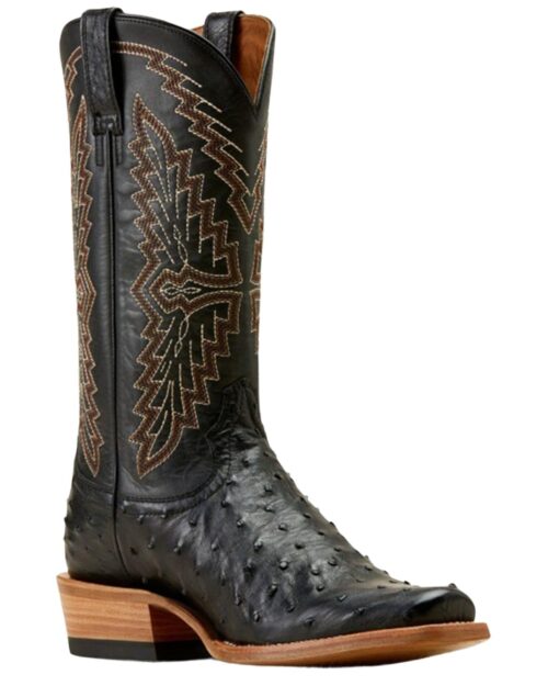 ARIAT Men's Futurity Done Right Exotic Ostrich Western Boot Square Toe - 10047083 13 EE US Black
