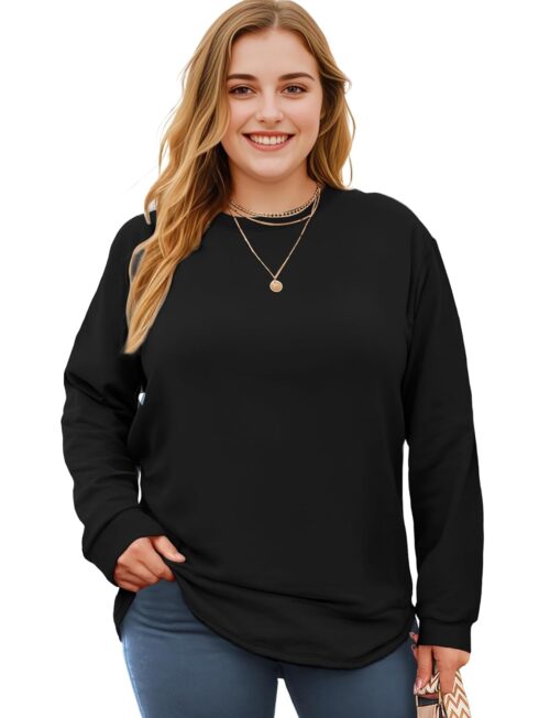 AURUZA Sweatshirt for Women Long Sleeve Crewneck Sweatshirt Women Causal Loose Fit Pullover Tunic Top Fall Clothes Shirts