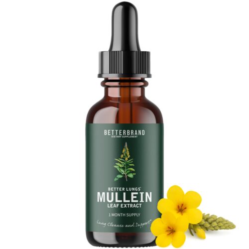 Betterbrand BetterLungs Mullein Leaf Extract - Supports Respiratory Wellness and Overall Lung Health - Natural Supplement, Tincture Drops | Non-GMO, Vegetarian | 1 Month Supply