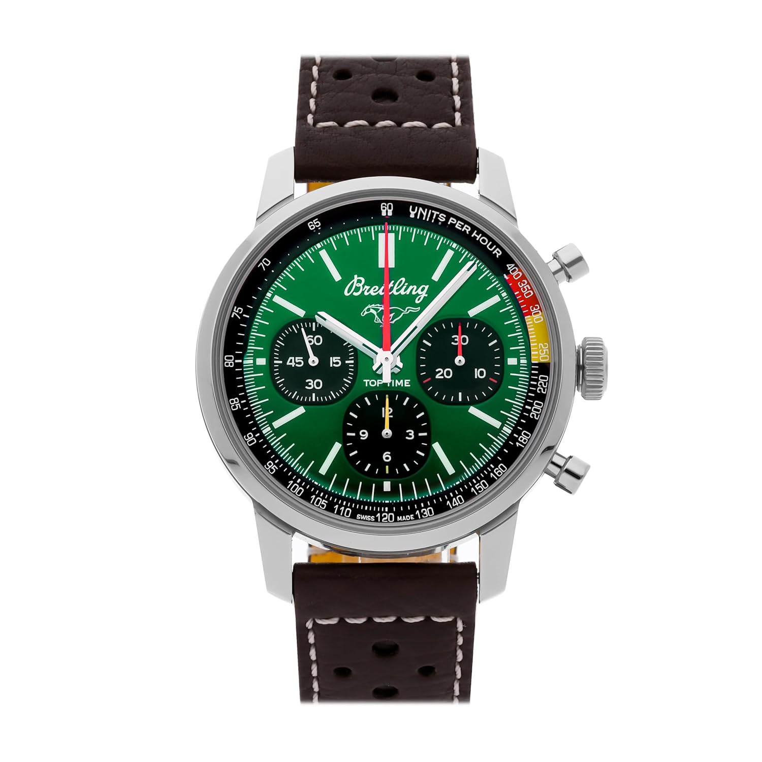 Breitling Top Time Automatic Green Dial Watch AB01762A1L1X1 (Pre-Owned), brown
