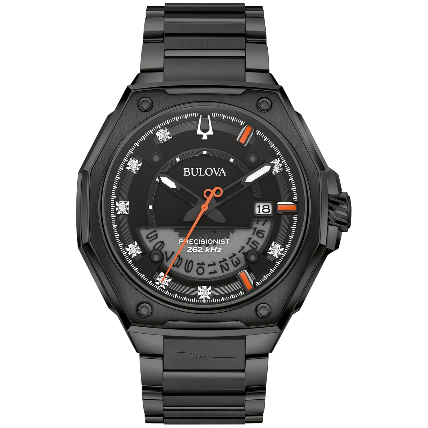 Bulova Marc Anthony Mens Series X Diamond Dial Black Ion-Plated Watch, Style: 98D183