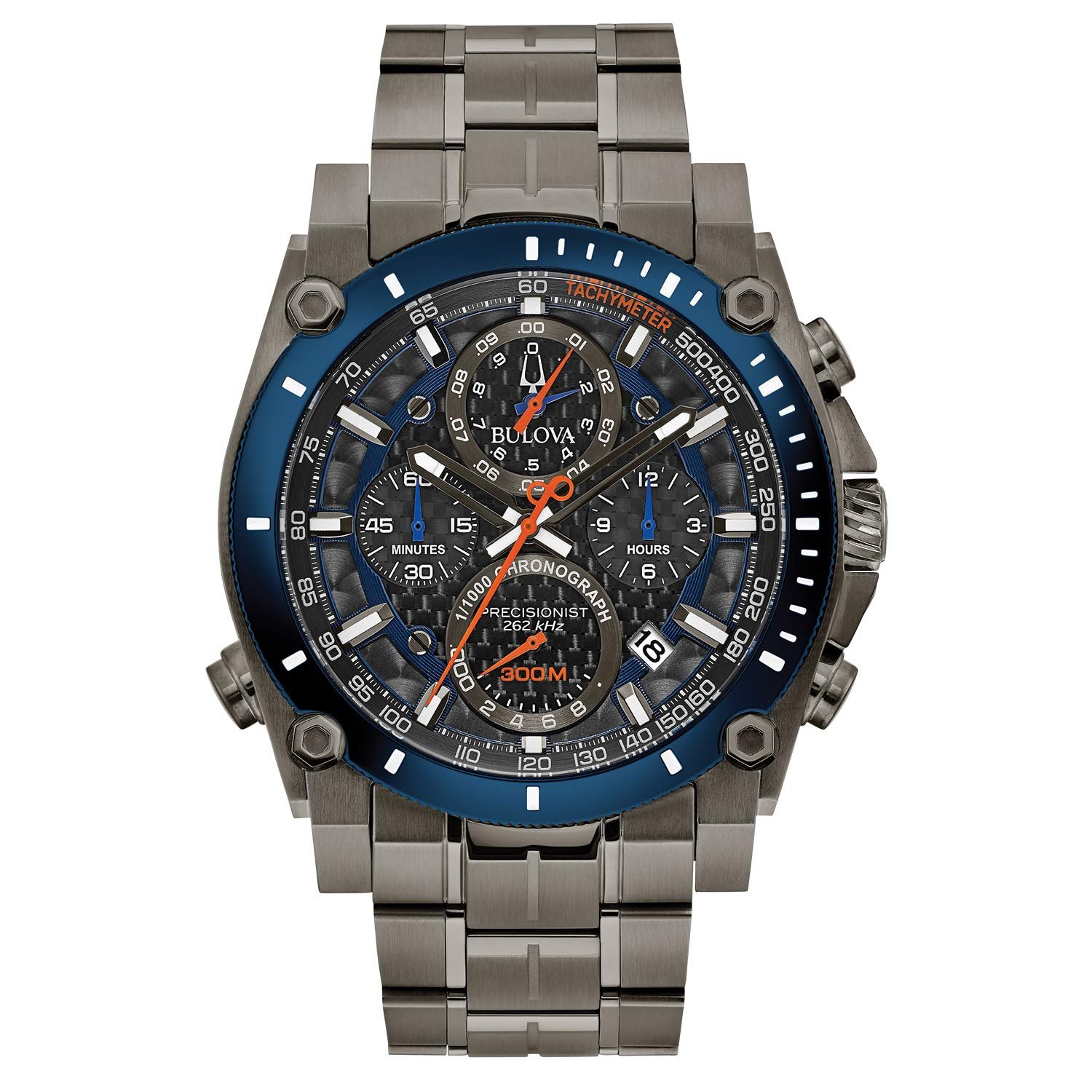 Bulova Men’s Icon High Precision Quartz Chronograph Watch, Curved Mineral Crystal