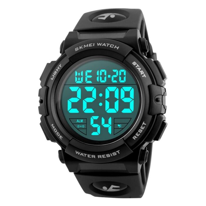 CakCity Mens Sports Watches Military Classic Stopwatch Large Dial Electronic LED Backlight Wristwatch 50M Waterproof Digital Watch for Mens with Large Number