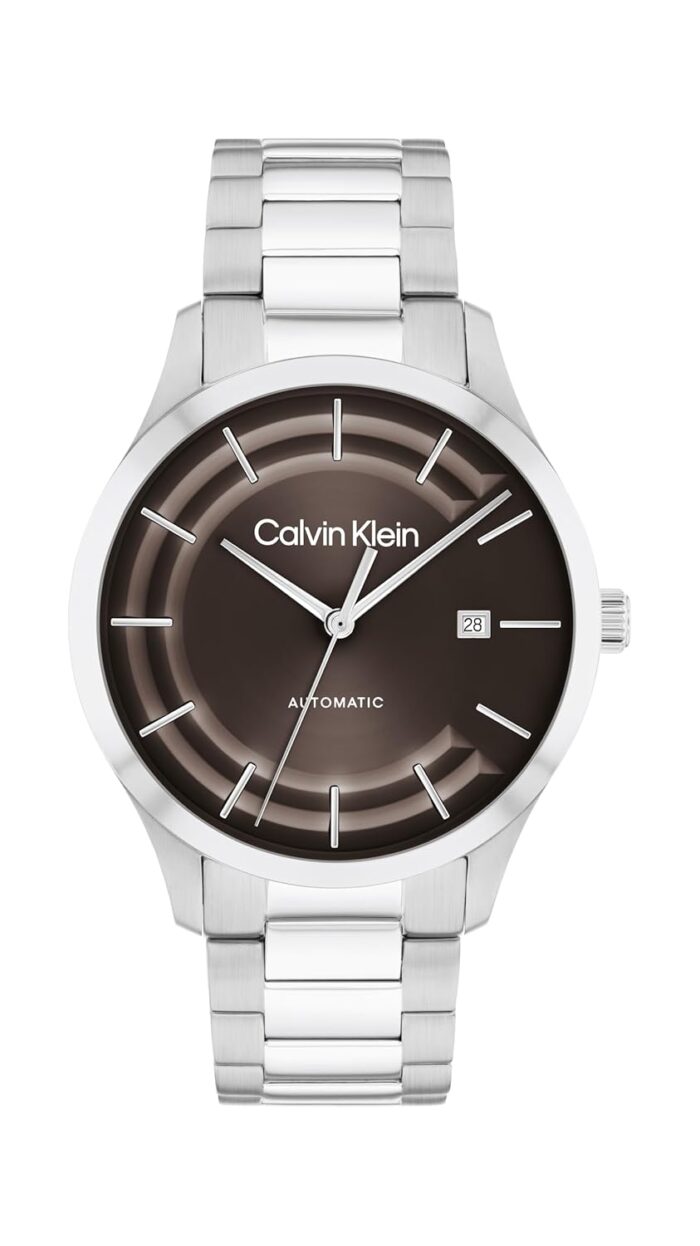 Calvin Klein Men's CK Iconic - 40mm 3H Automatic Watch - Stainless Steel Bracelet - Water Resistance 30 Meters - Self-Winding Mechanical Movement - Luxury Timepiece - Gift for Him