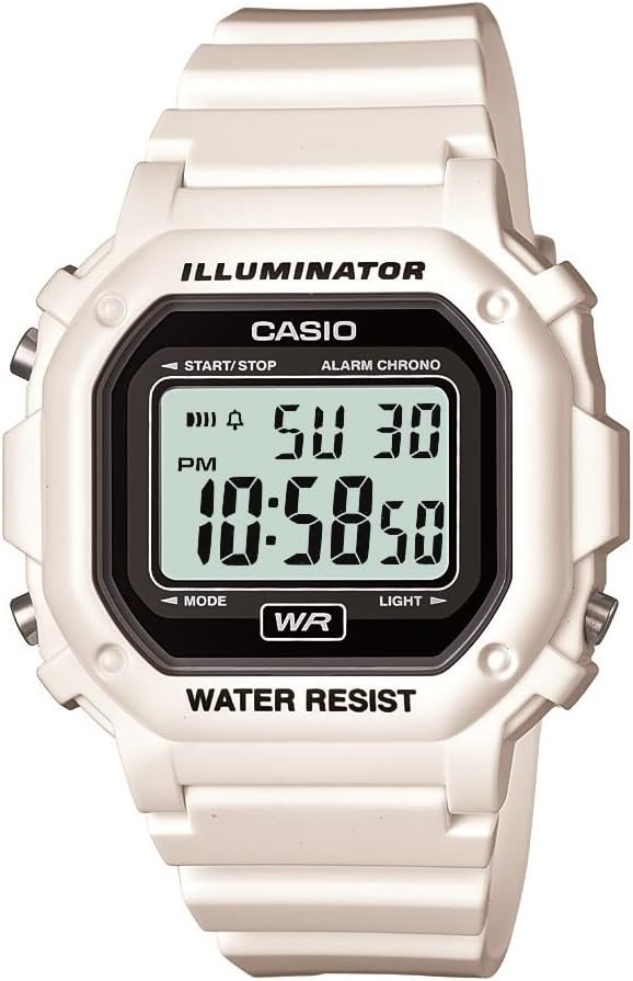 Casio F108WH Series | Men’s Digital Watch | Illuminator | Water Resistant | LED Light | Daily Alarm | 1/100 SEC Stopwatch | 3 Hands (HR, Min, SEC) | Date/Day Display | Daily…