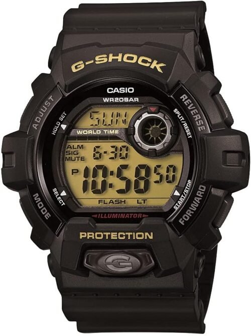 Casio G-Shock 8900-1 | Front Button Design | Shock Resistant | 200M Water Resistant | Aluminum Bezel | Super Illuminator LED Backlight | World Time | Stopwatch | Countdown Timer...