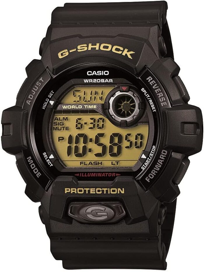 Casio G-Shock 8900-1 | Front Button Design | Shock Resistant | 200M Water Resistant | Aluminum Bezel | Super Illuminator LED Backlight | World Time | Stopwatch | Countdown Timer...