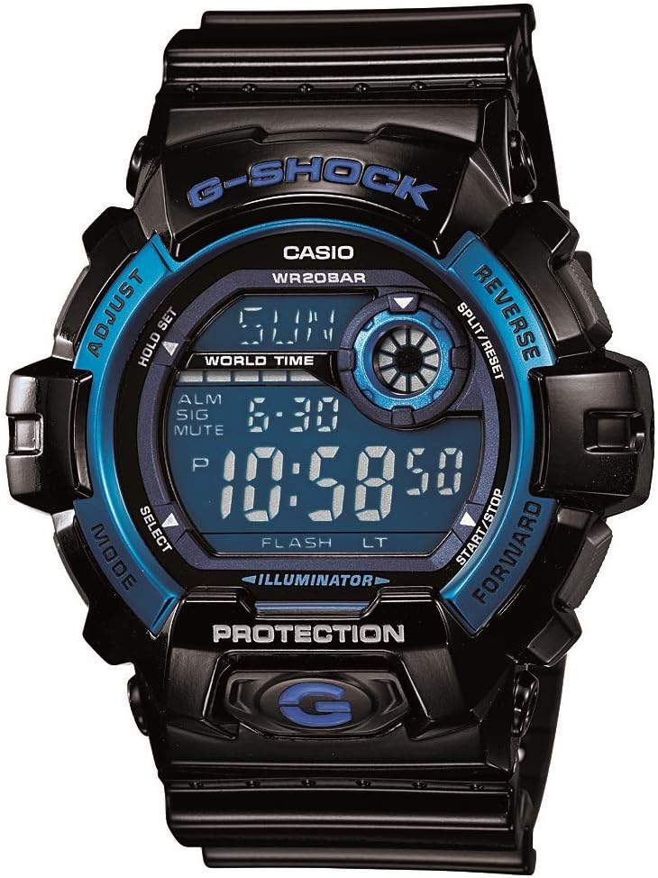 Casio Men’s G8900A-1CR G-Shock Black and Blue Resin Digital Sport Watch