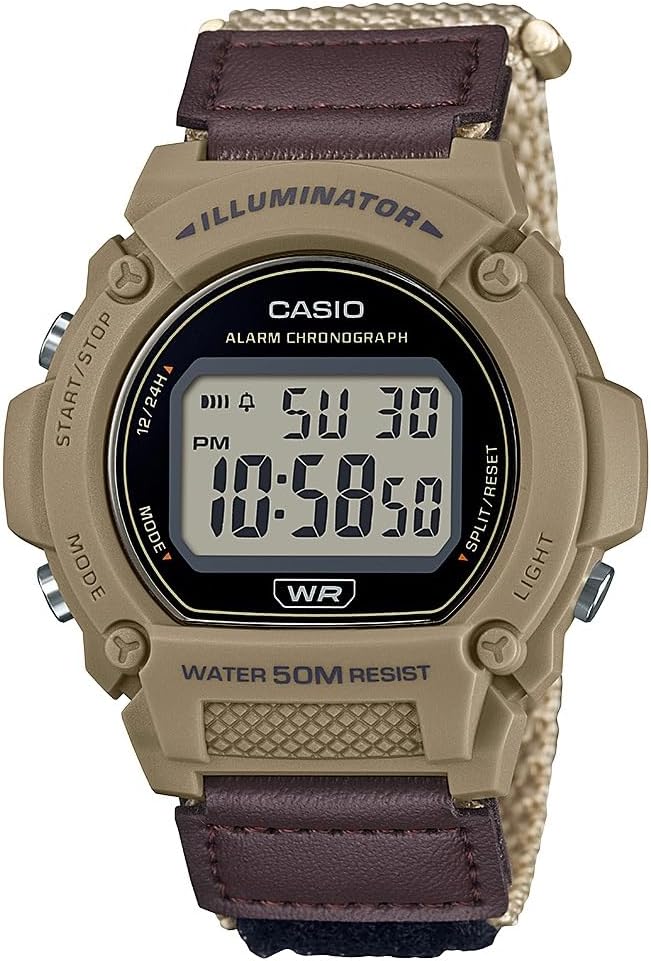 Casio W219H Series | Men’s Digital Watch | 50M WR | LED Illuminator | 100 SEC Chronograph | 1/100 SEC Stopwatch | Daily Alarm | Hourly Time Signal | Auto Calendar | 7 Year Battery