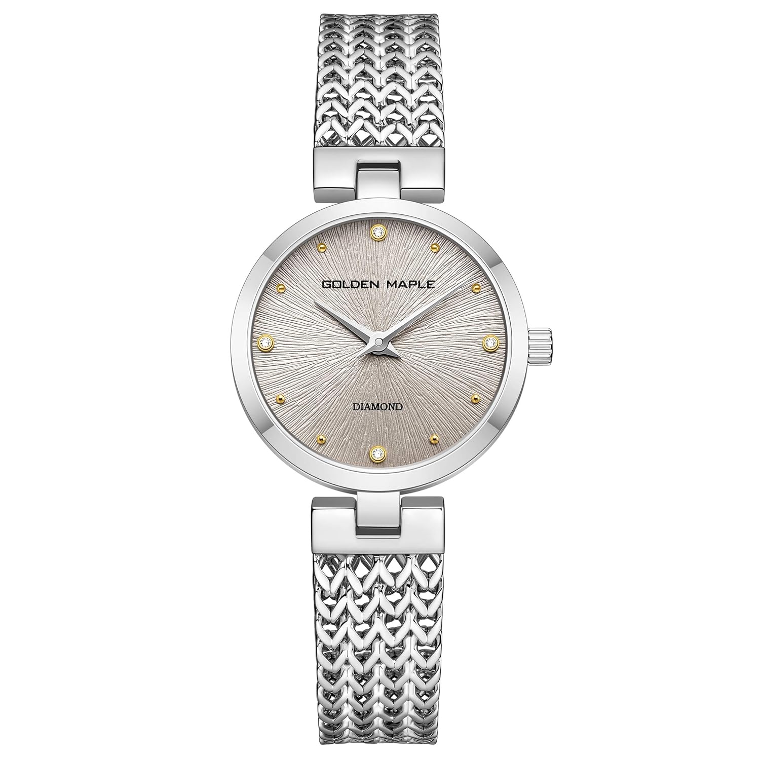 Dainty Gold Watch for Women: Mother of Pearl Dial with Diamond Time Markers, Adjustable Bracelet and Stylish Watch Box – Asteroid Series