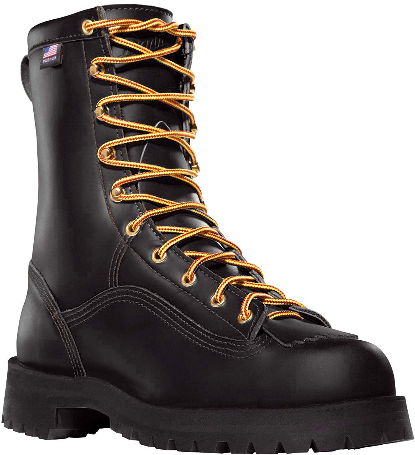 Danner Rain Forest 8â€ Waterproof Work Boots for Men – Full-Grain Leather with Breathable Gore-Tex, Comfort Footbed & Traction Heel Outsole, EH Rated