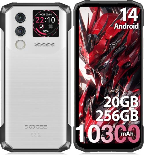 DOOGEE Blade 10 Max Rugged Smartphone,20GB+256GB/TF 2TB Android 14 Rugged Phone Unlocked,10300mAh Battery,6.56'' 90Hz Screen,50MP+8MP Camera,IP68/IP69K Waterproof Phones,Rear...