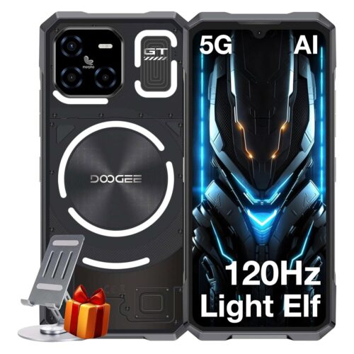 DOOGEE Blade GT AI 5G Rugged Phone Unlocked,LED Light Effect,6nm D7050 CPU,32GB+256GB/2TB,10.5mm Ultra-Thin Android 14 Rugged Smartphone,6.72"...