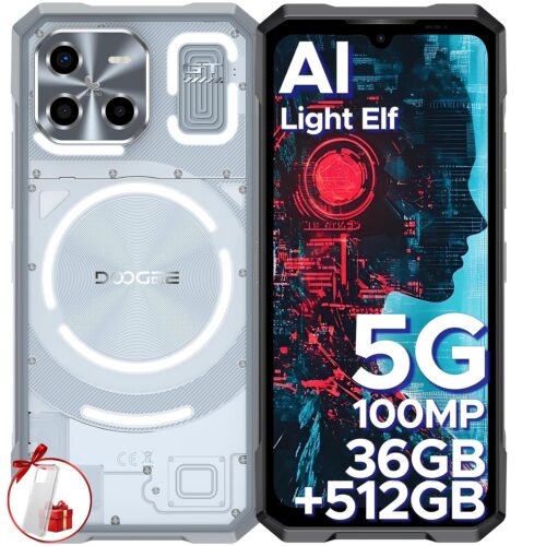 DOOGEE Blade GT Ultra Rugged Phone Unlocked 5G,AI Rugged Smartphone with LED Light Effect,6.72" FHD+ 120Hz,4nm D7300 CPU,36GB+512GB/2TB DDR5,10.5mm Ultra-Thin Gaming Phones,100...