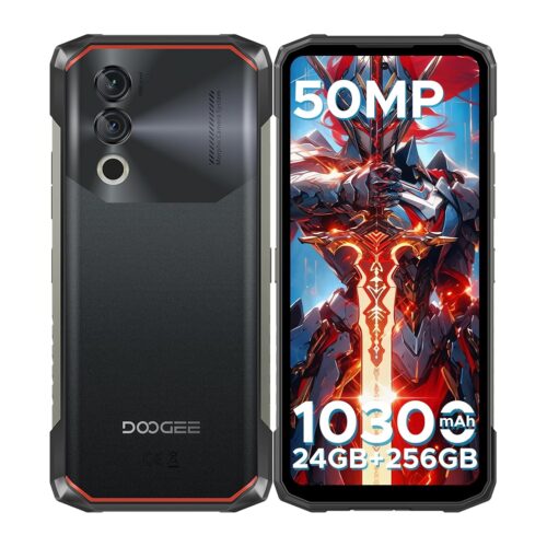 DOOGEE Blade10 Power Rugged Smartphone Unlocked,24GB+256GB/2TB, 10300mAh Rugged Phone, 6.6''HD+90Hz Android 14 Cell Phone, 50MP Camera, 3 Card Slots/Face...