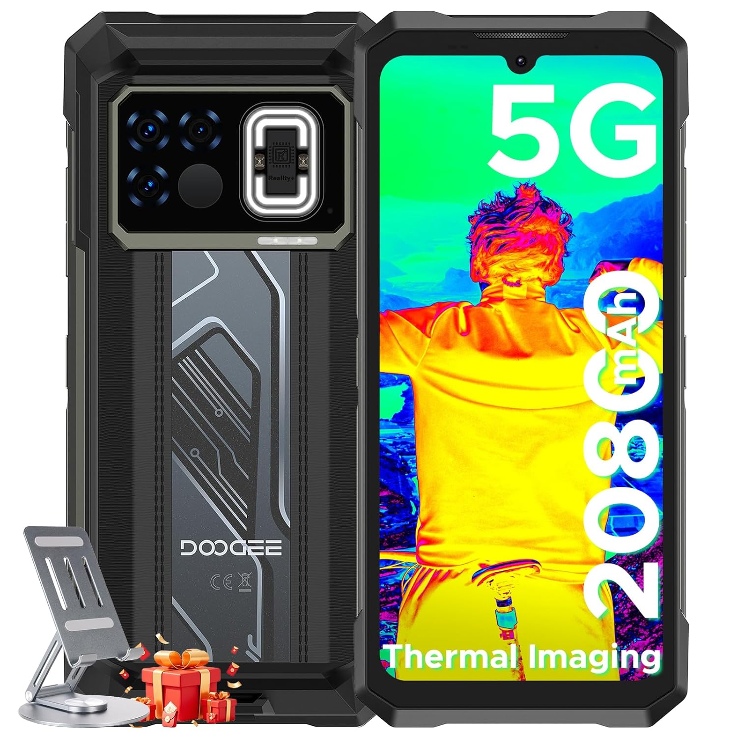 DOOGEE Fire 6 Max(2025) 5G Rugged Smartphone with Thermal Image Camera,20800mAh/33W Fast,6.72″ FHD+ 120Hz IPS Screen,120LM Flashlight Rugged Phone,256GB/TF 2TB,50MP,Android…