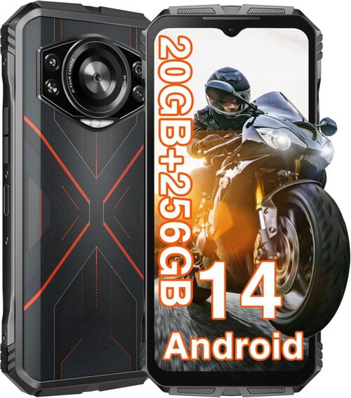 DOOGEE S Cyber Rugged Smartphone Android 14, 10800mAh Battery Rugged Phone, 20GB RAM + 256 ROM Outdoor Waterproof Unlocked Phone, 6.58" FHD+IPS Waterdrop Screen, 50MP AI...