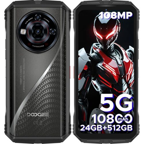 DOOGEE S118 Pro (2025) Rugged Smartphone 5G,10800mAh(33W) 24GB+512GB/2TB Rugged Phone,DDR5,108MP+20MP Night Vision,6.6''FHD+120Hz Rugged Unlocked Cell Phone,Dual SIM/Dual...