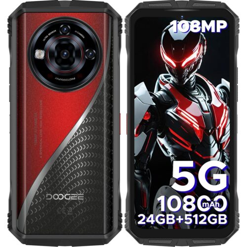 DOOGEE S118 Pro (2025) Rugged Smartphone 5G,10800mAh(33W) 24GB+512GB/2TB Rugged Phone,DDR5,108MP+20MP Night Vision,6.6''FHD+120Hz Rugged Unlocked Cell Phone,Dual SIM/Dual...