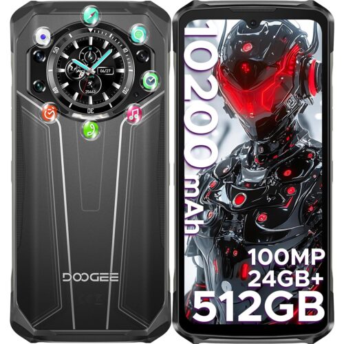 DOOGEE S119 (2025) Rugged Phone Unlocked,24GB+512GB/TF 2TB Android 14 Rugged Smartphone with 1.32" Rear Screen,10200mAh Battery/33W,6.72" FHD+,100MP+20MP Night Vision,NFC/Dual...