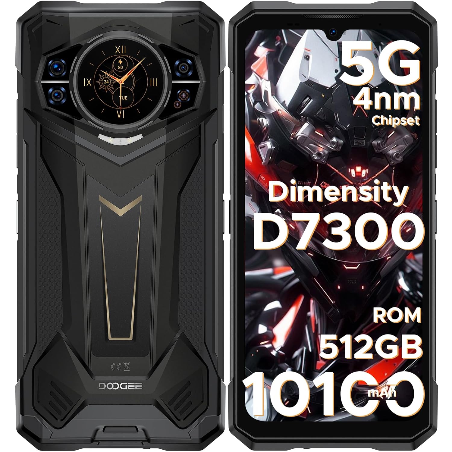 DOOGEE S200 Plus 5G Rugged Phone 2025,4nm D7300 CPU,32GB+512GB Android 14 Rugged Cell Phone with 1.32″Amoled Screen,10100mAh/33W,100MP Camera Rugged Smartphone,6.72″…
