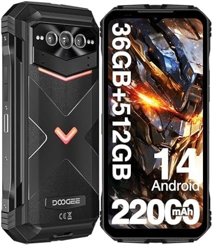 DOOGEE V MAX Plus(2024) 5G Rugged Smartphone,22000mAh 36GB+512GB,200MP+32MP+20MP Night Vision Rugged Cell Phone,Android 14 Rugged Phone,6.58″ FHD+120Hz IPS Screen,IP68/IP69K…
